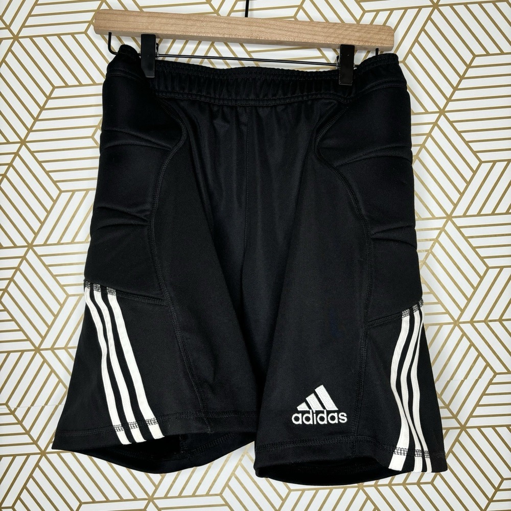 Adidas Men's Padded Goal Keeper Shorts Tierro Medium Black Soccer Training